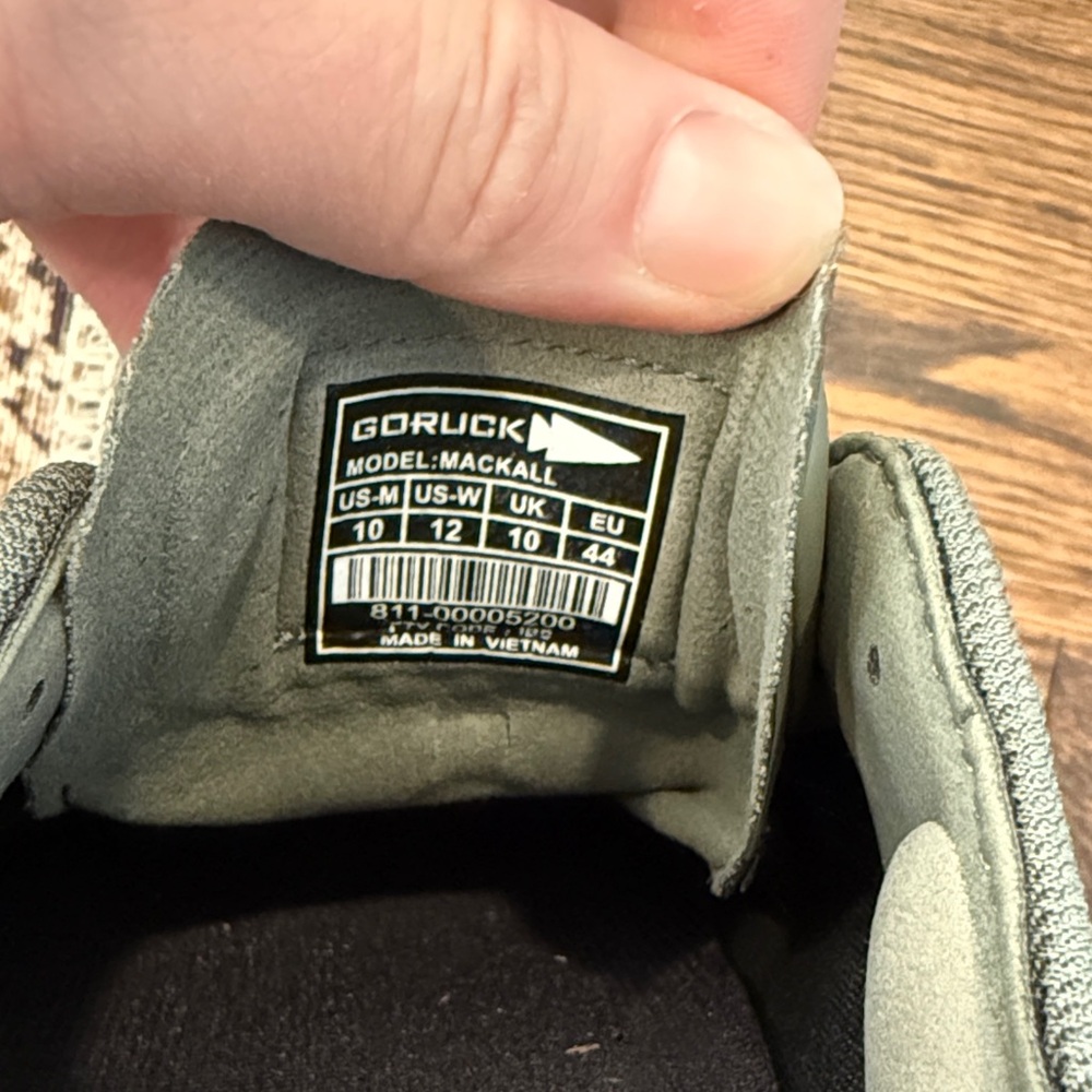 NWOT Men's Goruck Mackall - Earth + Forged Iron Rucking Shoes Size 10 - Picture 6 of 9